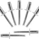 ALLCLEAN 80 Pcs 1/4" x 1/2" Aluminum Blind Rivets,6.4 x 12mm Pop Rivets,Aluminum Grip and Steel Mandrel