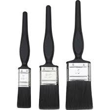 Paint Roller and Brush Set, Includes 2 Rollers (1 with Handle, 1 Refill) and 3 Black Handle Paint Brushes in Different Sizes