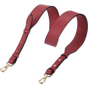 uxcell Leather Purse Strap, Adjustable Crossbody Replacement Straps for Handbags, Shoulder Bag (Claret, Gold Clasp)