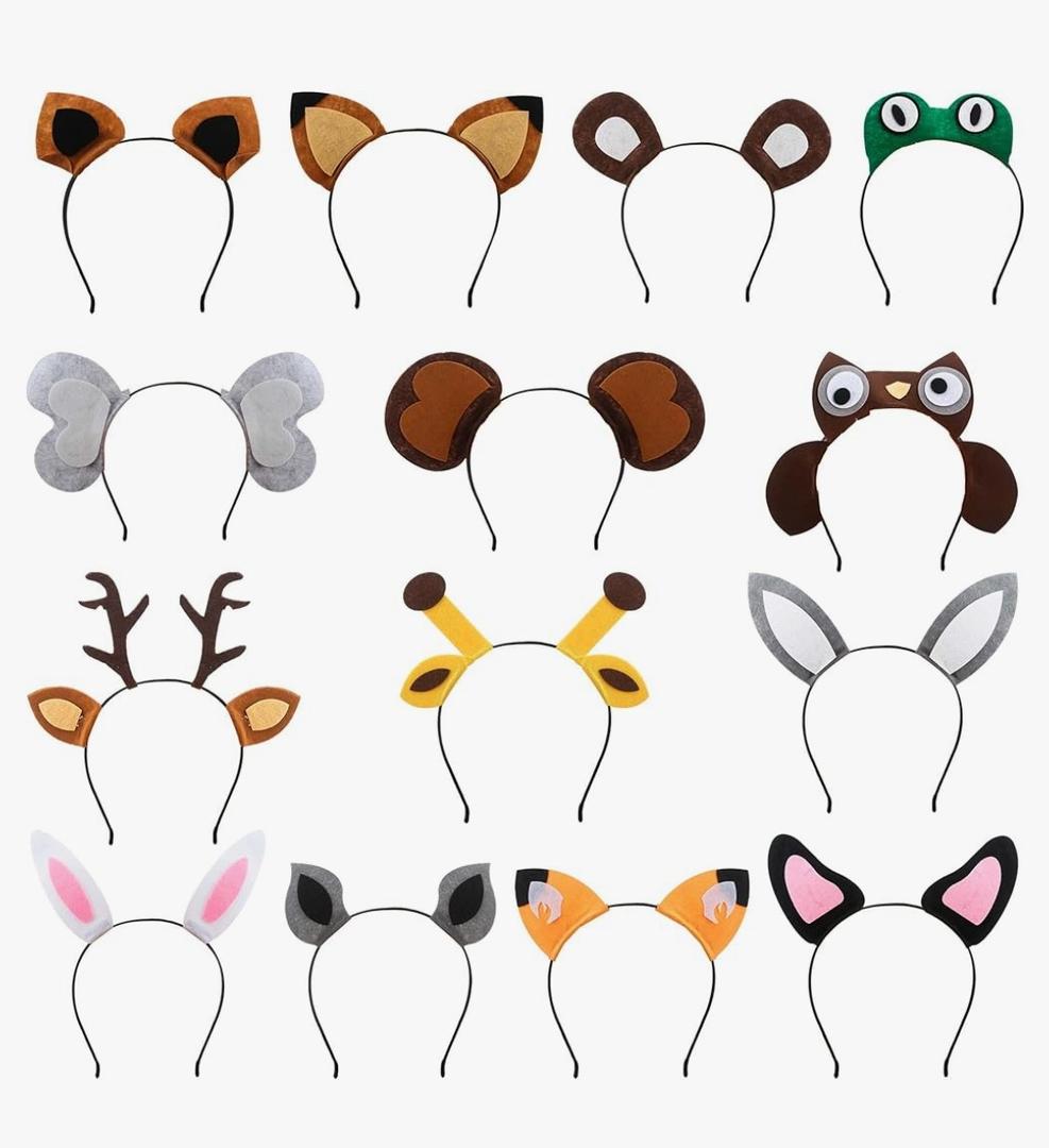 Pieces Jungle Animal Headbands Safari Zoo Animal Ear Headband Lion Giraffe Elephant Owl Rabbit Frog for Animal Theme Parties Birthday Halloween New Year Cosplay Party Favors