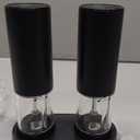 Electric Salt and Pepper Grinder Set Automatic Battery Pepper Mill Shakers Adjustable Coarseness Upgraded Larger Capacity with Led Home and Kitchen Appliances Birthday Gifts for Women Mom (Black/Black)