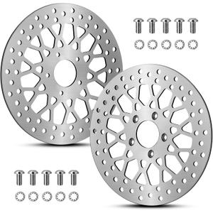 11.8'' Front Brake Pads Set for Touring Road Glide Road King Electra Glide Street Glide Tri Glide Ultra Limited Accessories Front Brake Rotors Kit Brake Disc 2 Pcs