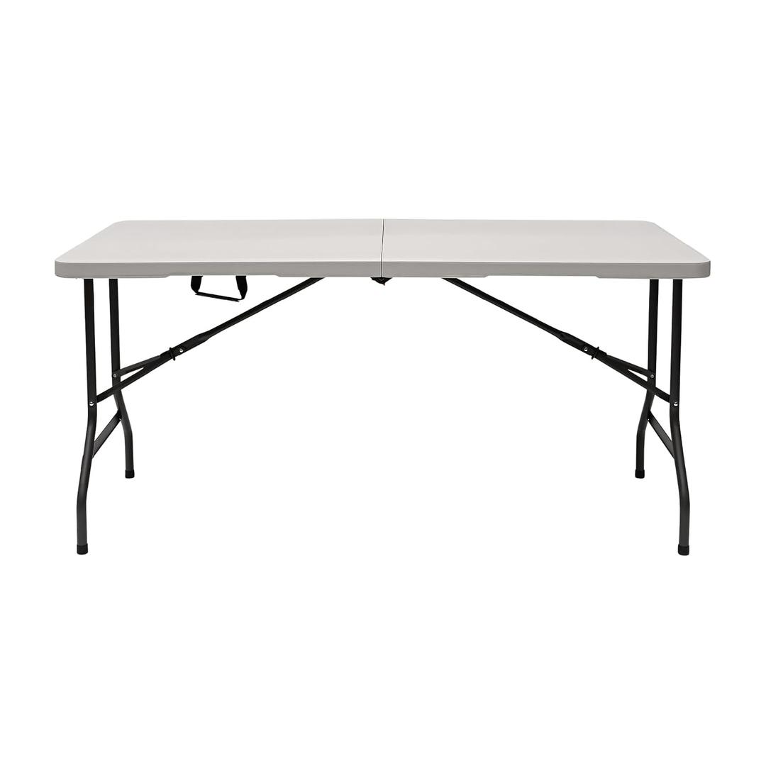 Iceberg IndestrucTable Classic Center-Folding Table, 5 ft, Platinum Granite | Measures 60" x 30" x 29", holds up to 250 lbs