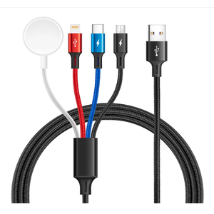 4 in 1 Multi Charging Cable, Apple Watch Charger [1.8M 3.5A], 2 Pack