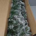6 FT Snow Flocked Christmas Garland, Artificial Snow Flocked Christmas Decorations, White Winter Frosted Holiday Pine Wreath, Flexible PVC Garland for Mantel, Front Door, Window