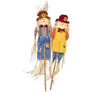 5" Scarecrow On Pole, Set of 2