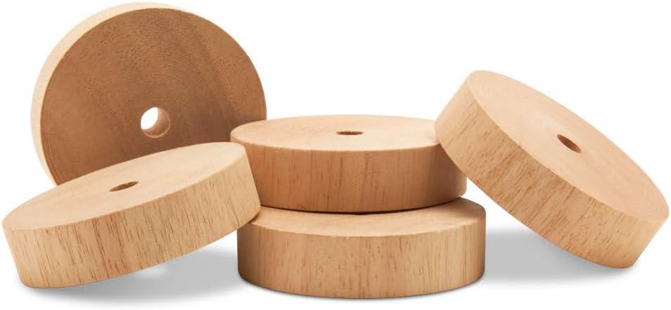 3-inch Diameter Slab Wooden Wheels for Crafts 3/8-inch Hole, 3/4-inch Thick, Pack of 4 Mini Craft Wheel for Model, by Woodpeckers