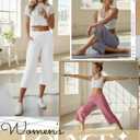 Neer 4 Pack Women's Capri Pants Wide Leg Capris Yoga Sweatpants Lounge Loose Fit High Waist Workout Cropped Pants with Pocket (Pink), XL