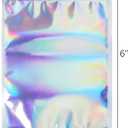 100 Pieces Mylar Holographic Resealable Bags - 4 x 6" Smell Proof Bags, Candy Bags Foil Pouch Bags for Party Favor Food Storage Holographic Color, 4 x 6 Inch