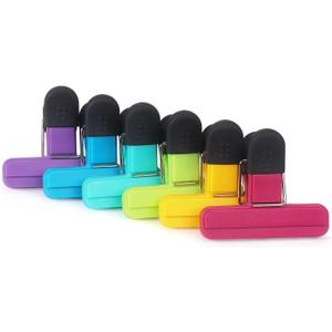 Tamaki 6 Pack Bag Clips, Food Clips, Chip Bag Clip Plastic Heavy Duty Seal Grip, 3 x 2.5 Inch, Assorted Color