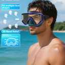 Greatever Snorkel Set Pano 3 Window Snorkel Mask Adult, Panoramic Wide View, Anti-Fog Scuba Diving Mask, Anti-Leak Snorkel Goggles Dry Top Snorkel, Professional Snorkeling Gear for Adults