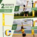 Volleyball Net for Backyard – 12ft Outdoor Volleyball Net with Fibreglass Poles, Alloy Base & Carry Bag | Portable Volleyball Net Set with Ball & Pump | Adjustable Height for Men & Women