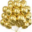 PartyWoo Gold Balloons 50pcs 12 Inch Gold Latex Helium Balloons for Birthday Wedding Anniversary Baby Shower Graduation Bachelorette Retirement Engagement Tea Casino Disco Party Decorations Gold-G101