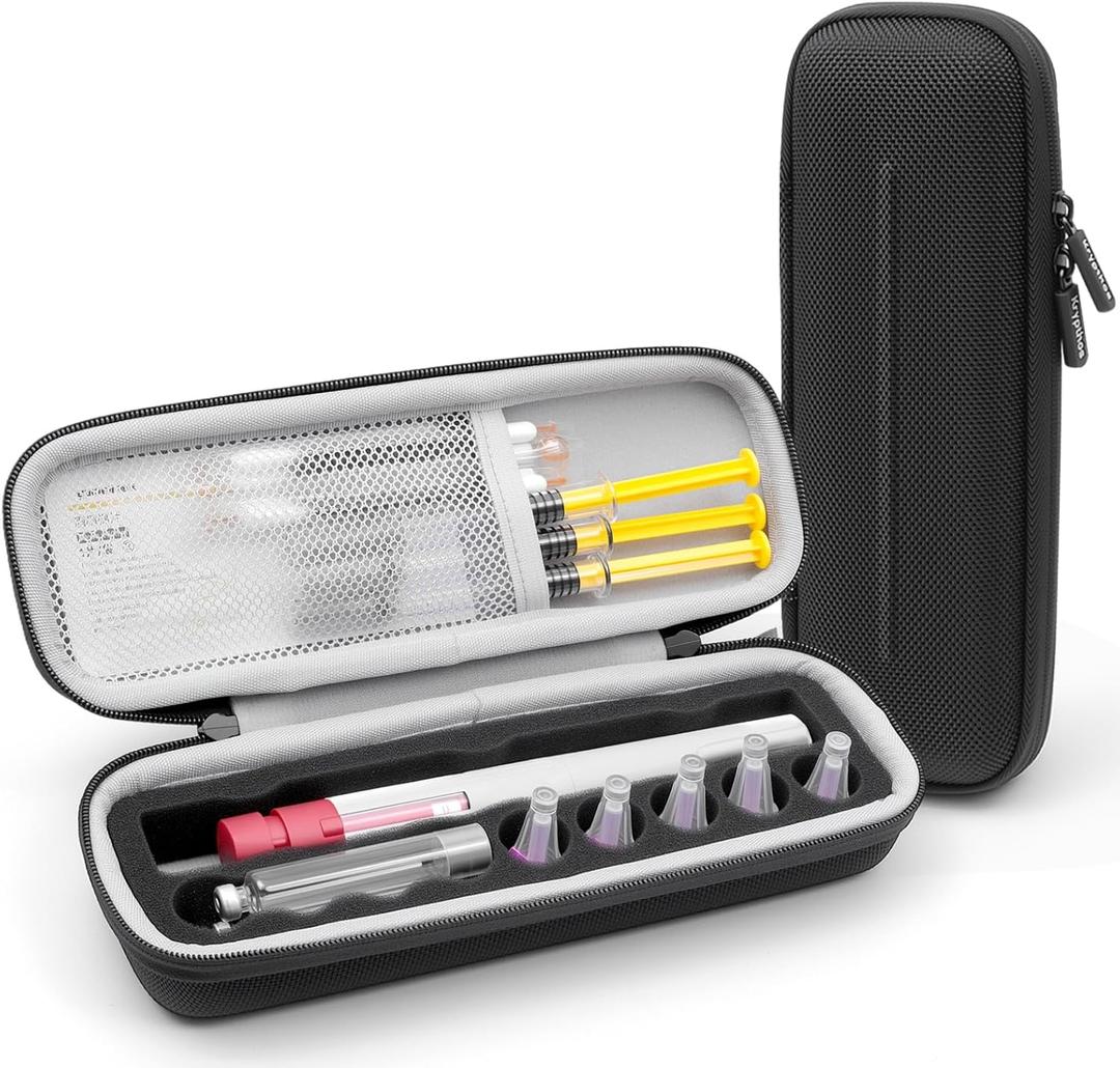 Krypthos Diabetic Supplies Travel Carrying Case, Daily Use Insulin Pen Holder Case for Insulin Vials, Insulin Pens, and Needle Storage