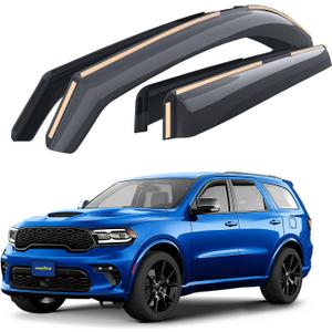 Goodyear Shatterproof in-Channel Window Deflectors for Dodge Durango 2011-2025, Rain Guards, Window Visors for Cars, Vent Deflector, Car Accessories, 4 pcs - GY007892