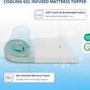 4 Inch Gel Memory Foam Mattress Topper Queen Size, Cooling Bed Topper for Pressure Relief with Removable Breathable Soft Cover, CertiPUR-US Certified