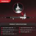 PHOBOOS Hydraulic Power Steering Rack and Pinion Assembly Compatible with Dodge Dakota 2005-2010 & Mitsubishi Raider 2006-2009. New Unit, Leak-proof, Direct Bolt-On Fit, Ref. 97-2143