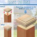 Sasylvia 4 Pcs Wooden Post Caps Cedar Fence Post Caps Rot Resistant, Decorative Tops for Decks Mailboxes and Outdoor Fences Protection (6x6 Inch)