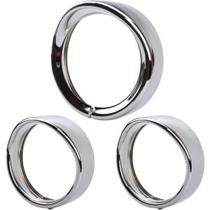 7 Inch Harley Chrome Visor Style Headlamp Trim Rings, 4.5 Inch Auxiliary Passing Lights for FLHR Road King 1994-2013, FLD 2012-2016, Touring 83-13, Trike2008-2013, FL Softail 1986-2017