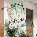 CROWNED BEAUTY Spring House Flag Floral 28x40 Inch Double Sided for Outside Welcome Burlap Large Yard Holiday Decoration CF747-40