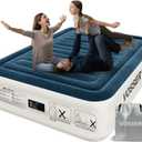 Twin Air Mattress with Built-in Pump,Fast & Easy Inflation/Deflation Inflatable Mattress, Foldable Blow Up Mattress with Storage Bag, Inflatable Bed for Home, Camping & Guests (TwinXL 15''(Standard Height), Navy Blue)