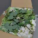 Reallnaive 30 Pack Artificial Flowers Table Centerpieces Decorations with Vase Wedding Mason Jar 20 Bundles Silk Floral Bouquet 10 Clear Vase with 1 Pcs Rope for Party Decor(Dahlia,White)