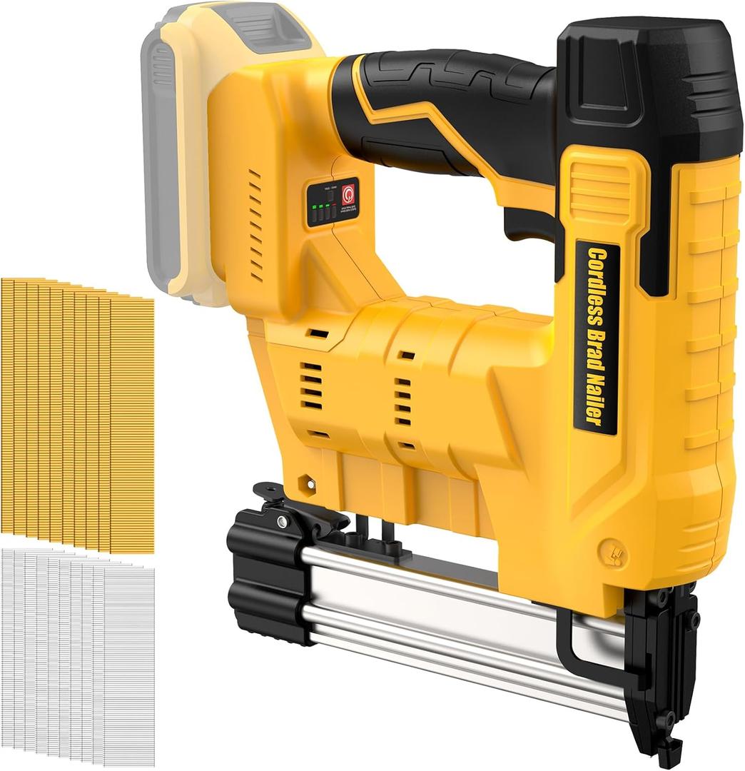 18 Gauge Cordless Brad Nailer & Staple Gun for De Walt 20V MAX Battery(No Battery), 2 in 1 Electric Nail Gun with 1000 Brad Nails and 1000 Staples for Home Improvement, DIY and Woodworking