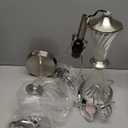 Crystal Glass Table Lamp Set of 2 With USB C+A Ports & AC Outlet - White Clear Modern Bedroom Lamps for Night Stands, Living Room - Silver Nightstand Lamps With LED Bulbs Included