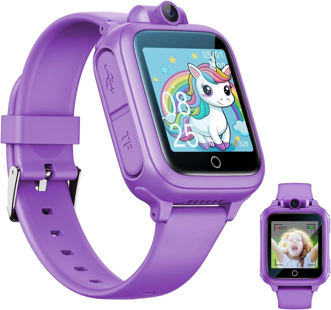 Smart Watch for Kids, Kids Watch with 26 Games Camera Video Recorder Music Alarm Calculator Calendar Flashlight Stopwatch Pedometer, Fun Birthday Gifts Girls Watch Toys for 4-16 Year Olds Purple