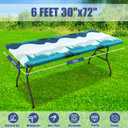 Moosfor Rectangle Fitted Table Cloth, Waterproof Spandex Elastic Tablecloths, Fits for 6 Foot Folding Tables, Stretch Washable Table Cover for Picnic, Camping, Outdoor (Forest, 30"x72")