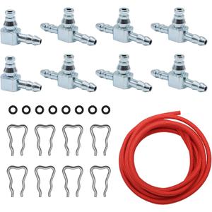 Diesel Fuel Injector Return Line Rail Kit Replacement For CHEVY GMC 2500 3500 6.6L LLY LBZ LMM DURAMAX ENGINES, 97328733 98062291 Return Connector Return Connector O-rings Retaining Clips