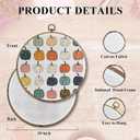 FUGWN Boho Fall Pumpkin Round Wall Art Decor Framed, Autumn Thanksgiving Canvas Artwork Prints, Retro Harvest Pumpkin Wall Hanging Decorations for Home Bedroom Living Room, 10x10 Inch