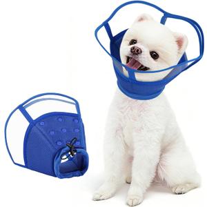 Kuoser Small Dog Cone Collar After Surgery, Soft Cone for Dogs to Stop Licking, Breathable Pet Recovery Collar Comfortable Elizabethan Collars, Adjustable Protective Dog Cones for Small Dogs, Blue S