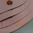 Whaline 4Pcs Round Placemats Daisy Strawberry Embroidered Place Mats Summer Strawberry Dinner Table Mats for Home Wedding Baby Shower Birthday Party Decor