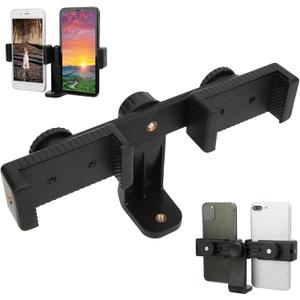 Cyrank Universal Tripod Cell Phone Holder,Dual Position Mobile Phone Clip Mini Tripod with 1/4inch Desktop Phone Tripod Mount for Video for Live Streaming