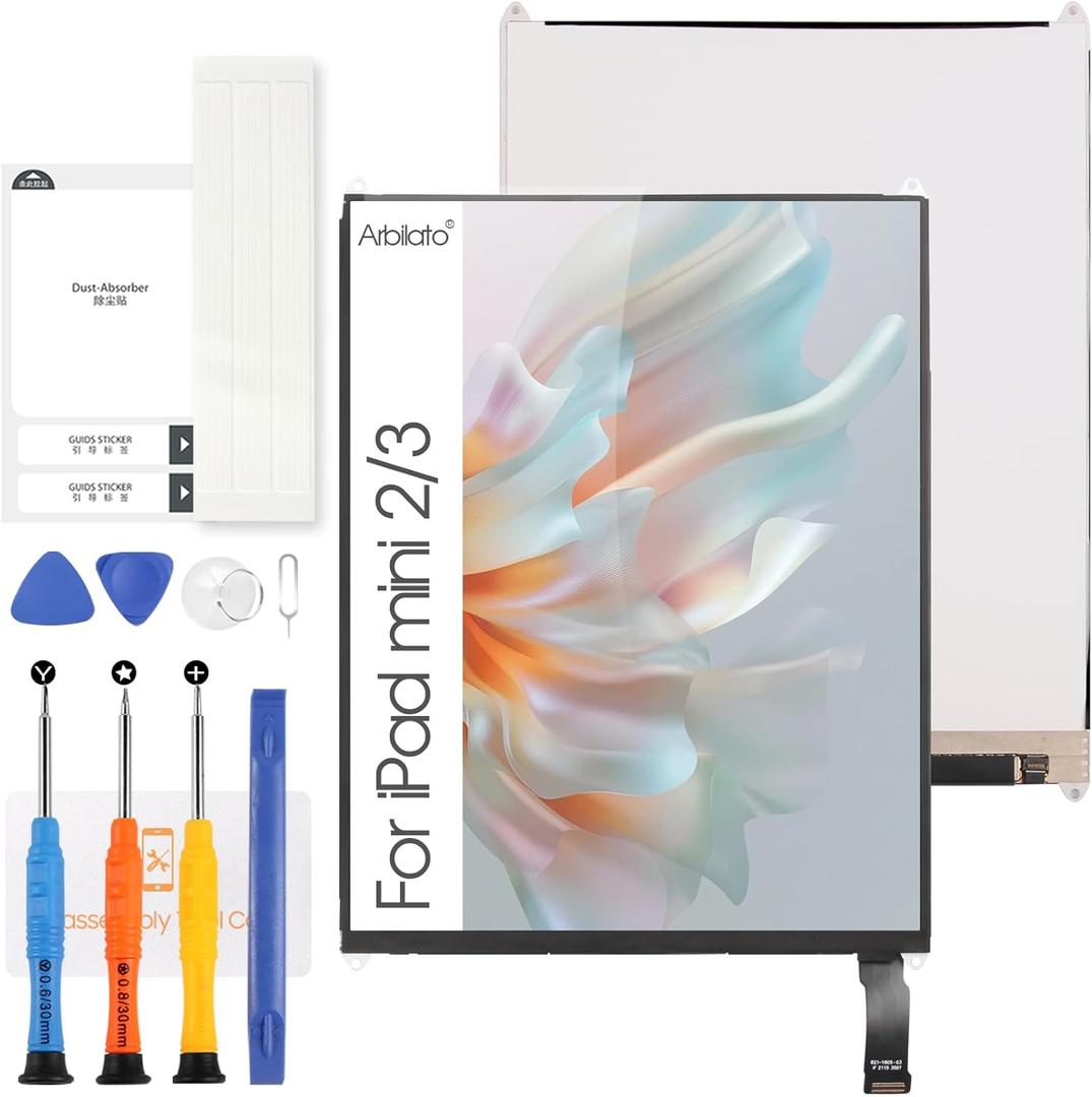 LCD for iPad mini 2 Screen Replacement A1489, A1490, A1491 Display Panel for iPad mini 3 Tablet LCD Screen A1599, A1600 LCD Display Repair Parts(No Touch Function