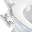 Non-Electric Bidet Attachment for Toilet Seat, Daul Clean Nozzles 3 Modes Adjustable Water Pressure Bidet Toilet Seat Attachment with Pressure Controls Feminine/Posterior Wash (White)