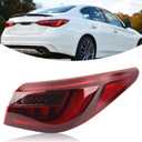 YEQSHNG LED Right Side Outer Tail Light W/o Blind Spot Assembly Compatible With 2018-2021 Infiniti Q50 rear Tail Lamp Without Side Light Right Passenger Side 26550-6HH1B