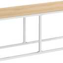 HOOBRO Dining Bench, 47.2 Inch Dining Table Bench, Industrial Style Kitchen Bench, Steel Frame, Easy to Assemble, for Kitchen, Dining Room,
White and Natural 