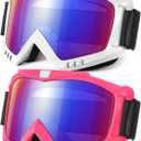 Motorcycle Goggles, Dirt Bike Goggles Offroad Riding ATV Motocross Protective UTV Helmet Glasses for Adults Youth (2 Pack, 1-multicolored+multicolored)