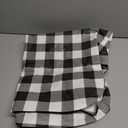 Smiry Rectangle Picnic Table Cloth, Elastic Waterproof Fitted Vinyl Tablecloths, Flannel Backed Buffalo Plaid Table Covers for Dining, Camping, Outdoor (Black and White, 30" x 48")