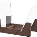 KAIU Vinyl Record Storage Holder - Stacks up to 30 Albums, 7 or 12 inch - Solid Wood Stand with Clear Acrylic Ends - Display Your Singles and LPs in This Modern Portable Rack Unit (Mini-Walnut)