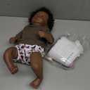 Reborn Baby Dolls Black Boy 19 Inch Soft Body Real Life Baby Dolls Curly Hair Realistic Newborn Black Lifelike African American Baby Doll Toy with Accessories Birthday Xmas Gift for Kids Age 3+