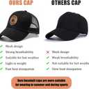 Baseball Cap for Dad Adjustable Breathable Hat Gifts for Men Him Stepdad Husband Grandpa Uncle Outdoor Sports Daily Wear Christmas Birthday Gifts Black