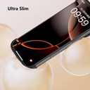 for iPhone 17 Pro Case with Camera Lens Protector, Minimal No Back Bumper Frameless Slim Thin Lightweight Silicone Bumper Cover Compatible with MagSafe Wireless Charging (Black)