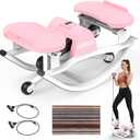 DERACY Upgraded 3D Rocking Stepper, Low-Impact Steppers for Exercise at Home, Stepper Side to Side with 2 Detachable Resistance Bands & Non-Slip Mat