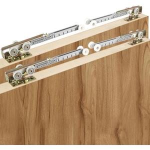 4 Pack Bypass Door Soft Close/Open Hangers Fit Johnson Part #1062 Replacement Kit, 1" Nylon Ball Bearing, 1-1/4" C.T.C, Min. 1" Thick Doors, 165lbs Capacity, Bi-Direction