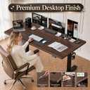 Grandder 47x32 Large Electric Standing Desk, Height Adjustable Computer Desk with 2 Memory Presets, 31.5" Deep Desktop Sit Stand Desk Home Office Desk Workstation Table with Hooks, Walnut, 47.2*31.5 Inch