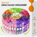 AIEVE Extra Large Drink Packet Organizer, 360 Lazy Susan Rotating Turntable for Larger Powder Drink Mix, Hydration Packets Acrylic Pantry Organizers for Kitchen Storage Organization (Round - 10 inch)