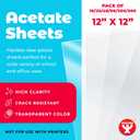 Hygloss 12" x 12" Acetate Paper - 7 Mil Clear Acetate Sheets for Crafts Projects, Cricut Stencil Sheets, Classroom Stencil Sheets, Reusable Transparent Clear Plastic Sheet (Not for Printers) 10 Pack